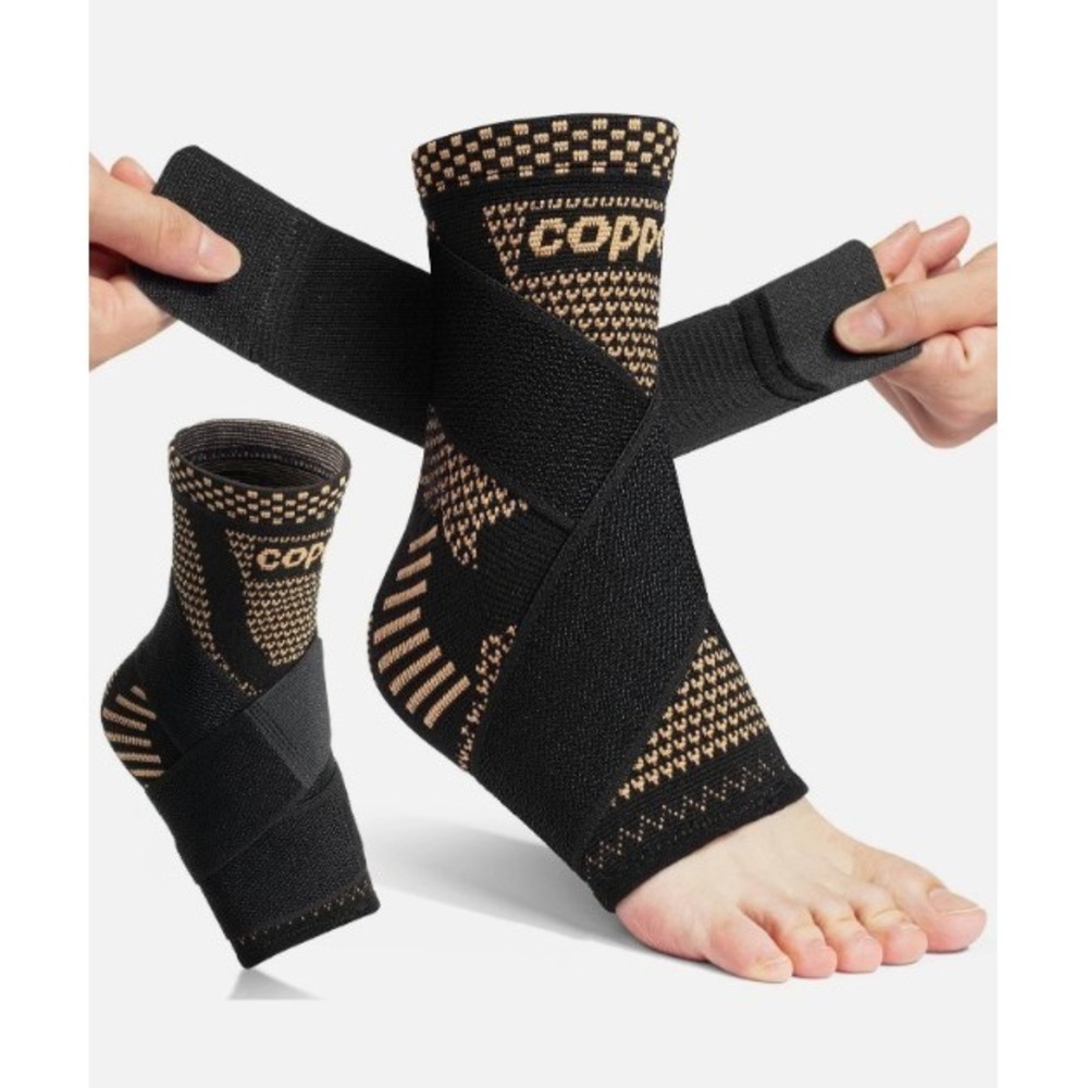 Copper Fit Dr JK Ankle Brace for Women/ Men, Large 1 Pair Adjustable #182
